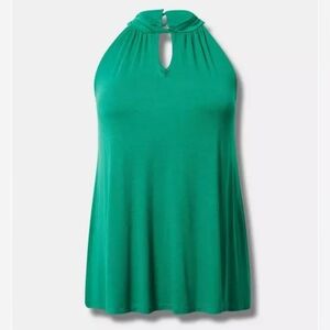 Torrid Studio Tissue Jersey Twist Collar Goddess Tank Size 2x Color Green NWT